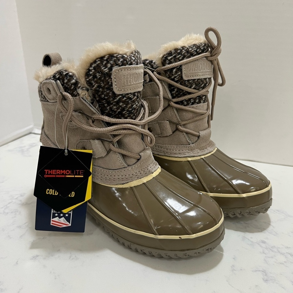 US Ski Team Tan and Brown Winter Boots